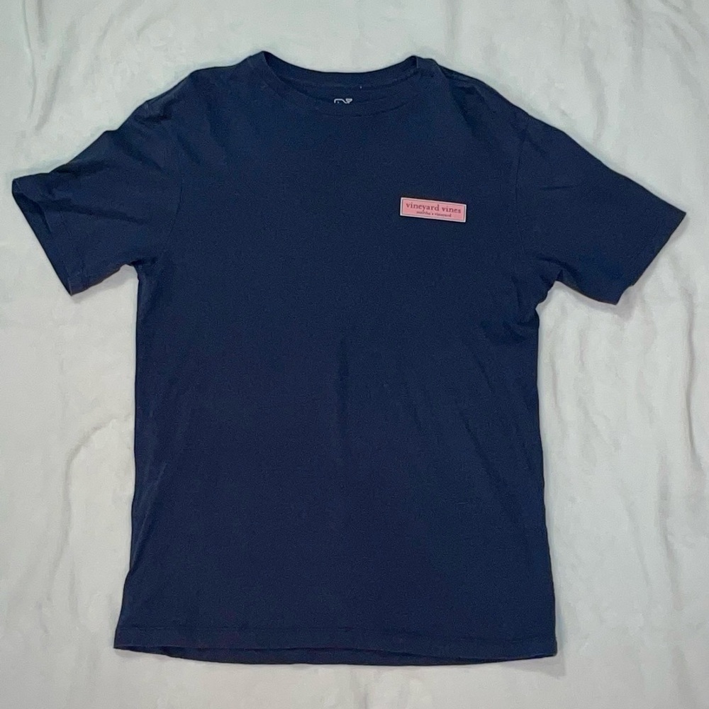 Vineyard Vines Navy Relaxed Logo T-Shirt Cute Comfortable Soft Pink